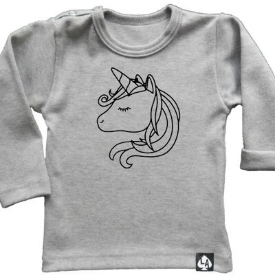 Unicorn longsleeve: Grijs