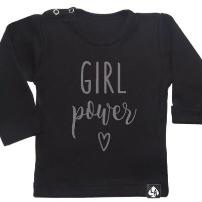 Girl power longsleeve: Zwart