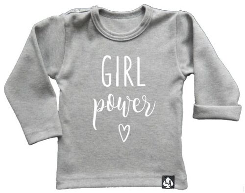 Girl power longsleeve: Grijs