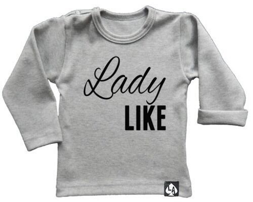 Lady like longsleeve: Grijs