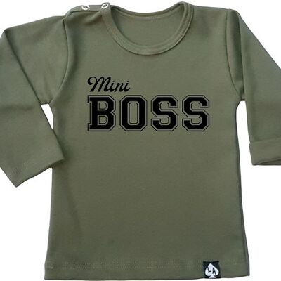 Camiseta manga larga mini boss: Caqui