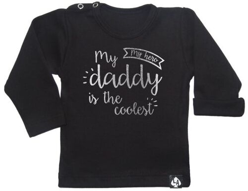 My daddy is the coolest longsleeve: Zwart