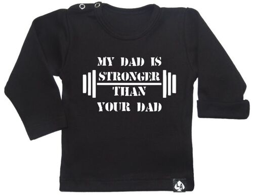 My daddy is the strongest longsleeve: Zwart
