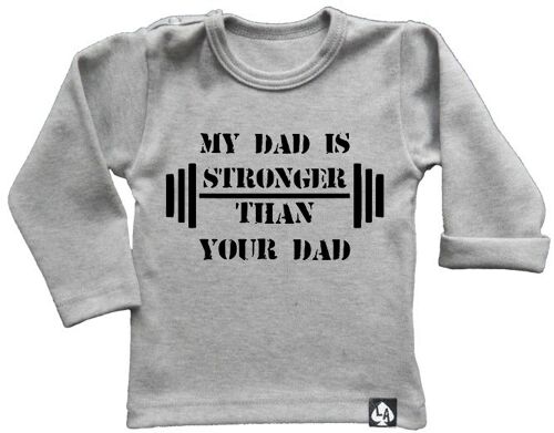 My daddy is the strongest longsleeve: Grijs