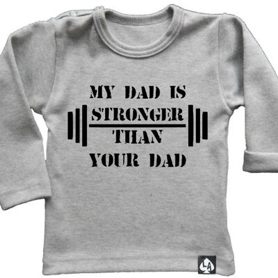 My daddy is the strongest longsleeve: Grijs