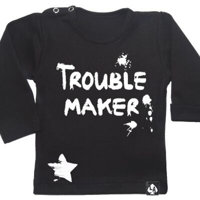Camiseta manga larga Troublemaker: Negro