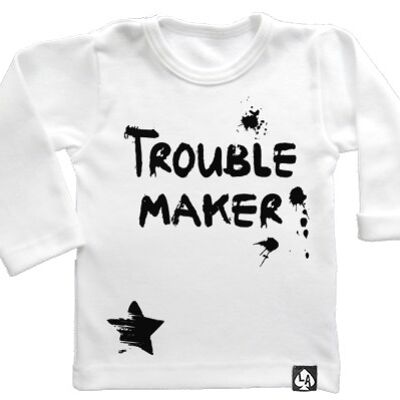 Camiseta manga larga Troublemaker: Blanco