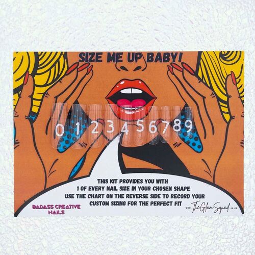 Size Me Up Baby!  Nail Sizing Kit - Stiletto - Extreme Lengths XL+ - Sculptured