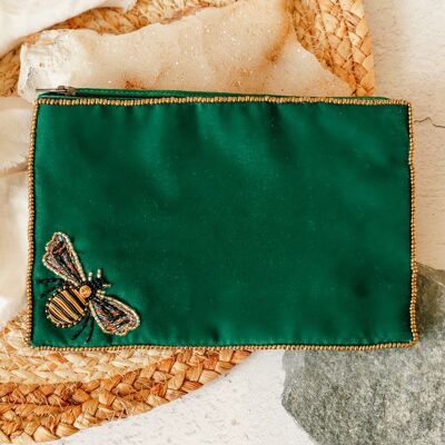 Emerald bee purse large