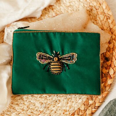 Emerald bee purse small