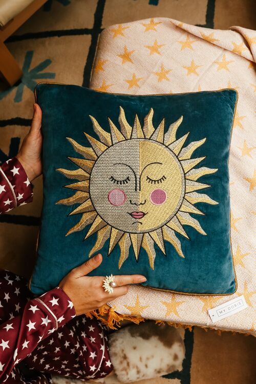 Golden sun cushion