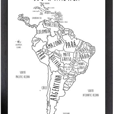 South America Print - A3