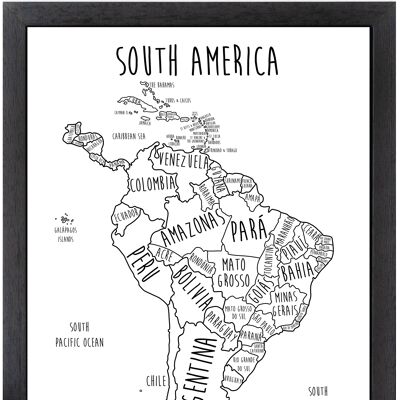 South America Print - A3