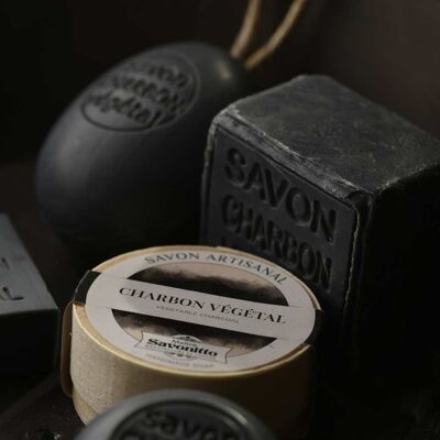Vegetable Charcoal Soap with wooden box 100g