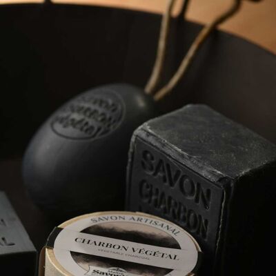 Vegetable Charcoal Soap with wooden box 100g