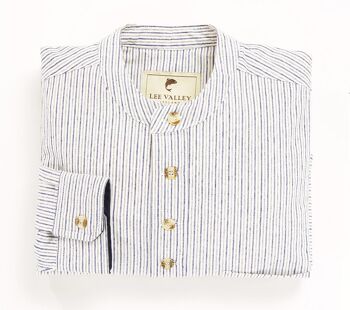 Chemise Grand-Père Coton Vintage Marine/Blanc Rayé VR18 3