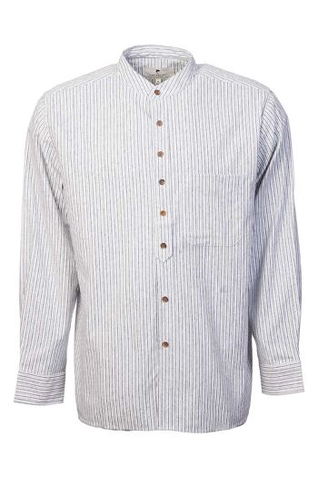 Chemise Grand-Père Coton Vintage Marine/Blanc Rayé VR18 4