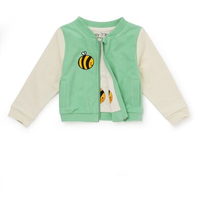 Veste universitaire vert abeille
