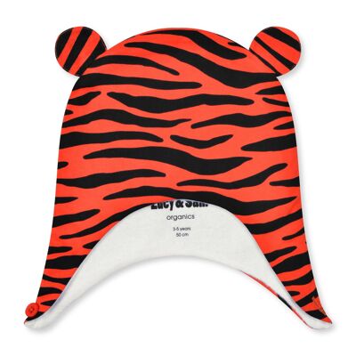 Orange tiger trapper hat