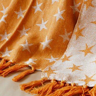 Mustard reversible star throw