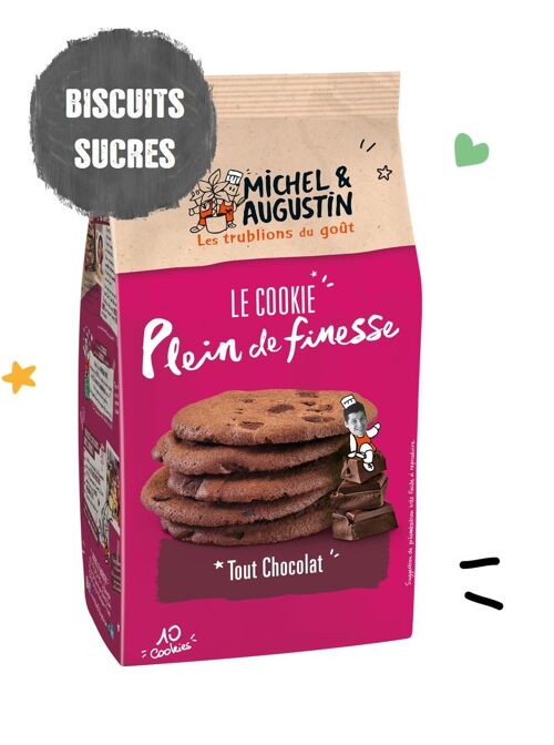 Cookie plein de finesse tout chocolat éclats de chocolat noir 140g