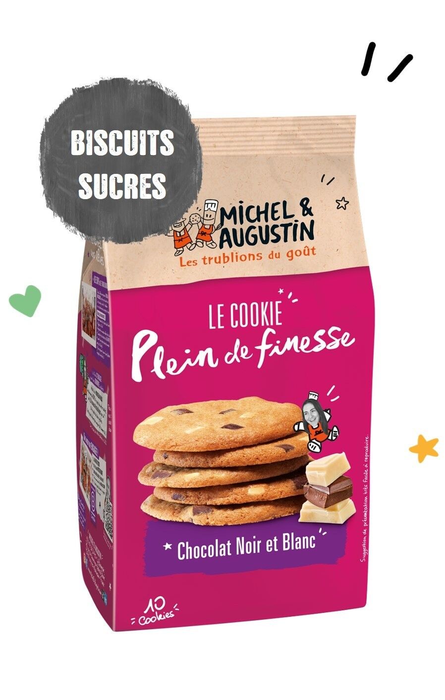 Achat Cookie plein de finesse clats de chocolats noir et blanc