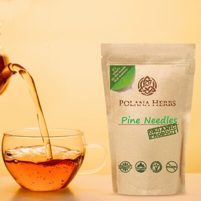 Pine Needle Tea Organic Loose Leaf (Pinus sylvestris) Aiuta con problemi respiratori, ricco di vitamina C e A, ricco di antiossidanti - 100g- 50 tazze