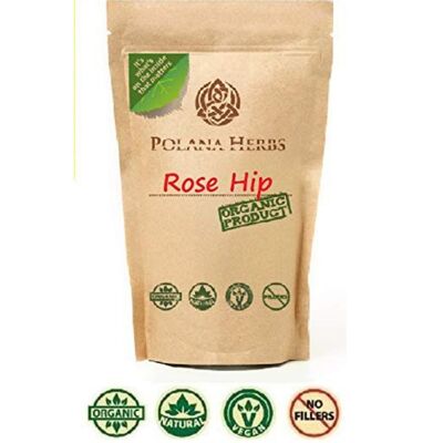 Rose Hip Organic Bio Herbal Tea -Rosa Canina - Vit.C, Immune System Booster, Antioxidant, Anti-inflammatory, Flavonoids - 100g pack - 50 cups