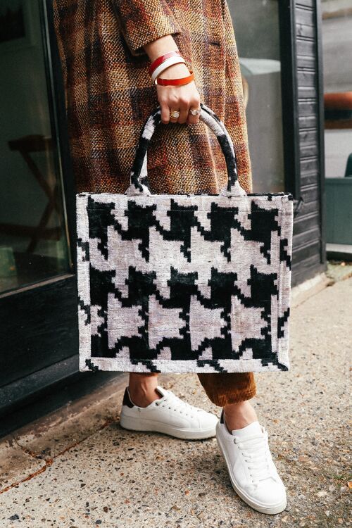 Semra black houndstooth bag