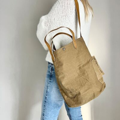 Sac seau (toile foncée vintage)