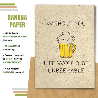 Handmade Eco Friendly Love Cards | Valentine's Day Cards | Made With Plantable Seed Paper, Banana Paper, Elephant Poo Paper, Coffee Paper, Cotton Paper, Lemongrass Paper and more | Funny Valentines | Pack of 8 | Unbeerable