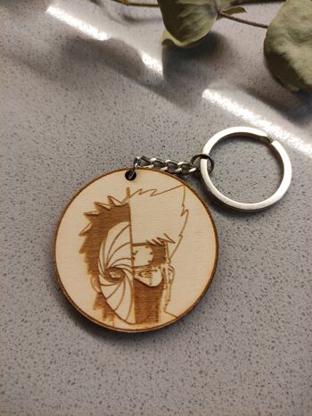 Porte-clés Naruto en bois, Porte-clés Anime, Kakashi et Obito 7