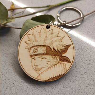 Porte-clés Naruto en bois, porte-clés Anime