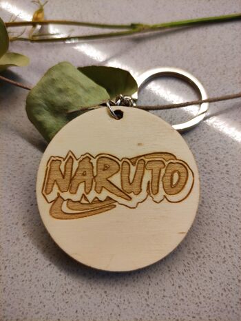 Porte-clés Naruto en bois, porte-clés Anime 2