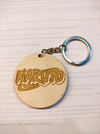 Porte-clés Naruto en bois, porte-clés Anime 4
