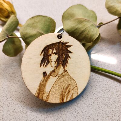 Porte-clés Naruto en bois, Porte-clés Anime, Sasuke