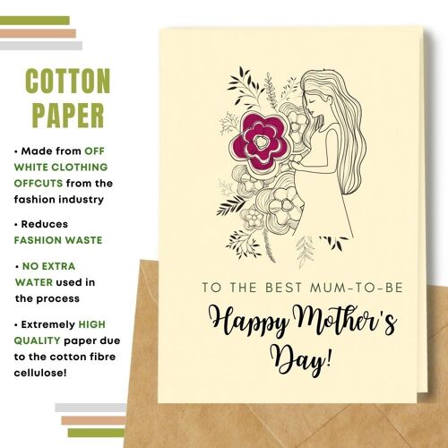 Handmade Eco Friendly Mother's Day Cards | Sustainable Mother Day Cards | Made With Plantable Seed Paper, Banana Paper, Elephant Poo Paper, Coffee Paper, Cotton Paper, Lemongrass Paper and more | Pack of 8 Greeting Cards |  Best Mum To Be
