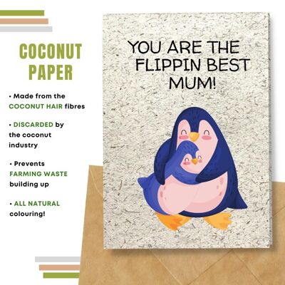 Handmade Eco Friendly Mother's Day Cards | Funny Cards |Sustainable Mother Day Cards | Made With Plantable Seed Paper, Banana Paper, Elephant Poo Paper, Coffee Paper, Cotton Paper, Lemongrass Paper and more | Pack of 8 Greeting Cards | Flippin'Great Mum