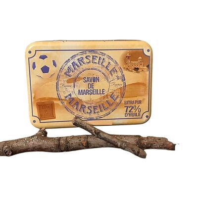 Boite à savon 100g en métal décors MARSEILLE