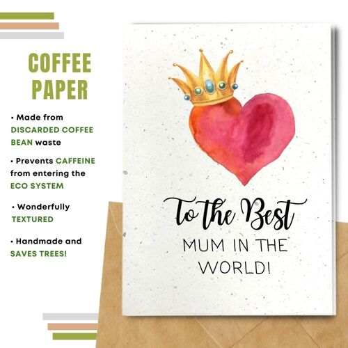 Handmade Eco Friendly Mother's Day Cards | Sustainable Mother Day Cards | Made With Plantable Seed Paper, Banana Paper, Elephant Poo Paper, Coffee Paper, Cotton Paper, Lemongrass Paper and more | Pack of 8 Greeting Cards |  Mum is My Queen