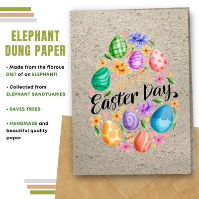 Handmade Eco Friendly Easter Cards | Sustainable Easter Cards | Made With Plantable Seed Paper, Banana Paper, Elephant Poo Paper, Coffee Paper, Cotton Paper, Lemongrass Paper and more | Pack of 8 Greeting Cards | Happy Easter