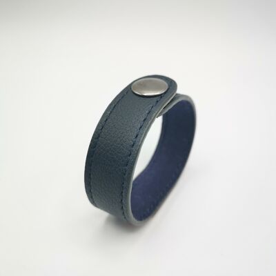 Navy leather strap T18cm