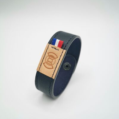 Navy leather strap T21cm
