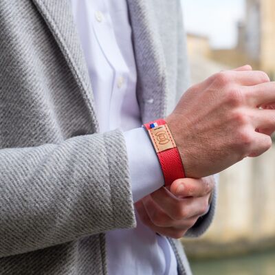 Red leather strap T18cm