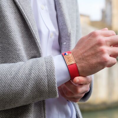 Bracelet en cuir Rouge T18cm