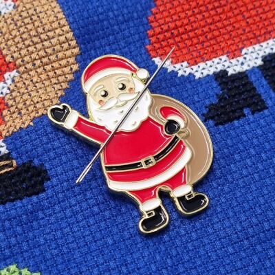 Father Christmas Needle Minder for Cross Stitch, Embroidery, Sewing, Quilting, Needlework and Haberdashery