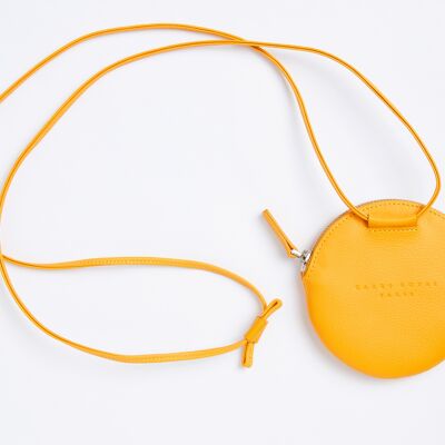 Mini-sac rond en cuir Jaune