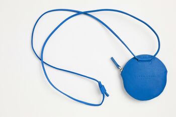 Mini-sac rond en cuir Bleu-Roy 1