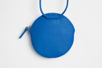 Mini-sac rond en cuir Bleu-Roy 2