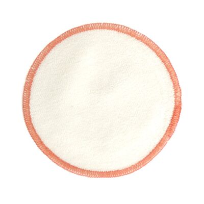 Disco desmaquillante de algodón orgánico - costura color teja